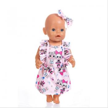 Ropa de muñeca 18 pulgadas con diseño de sirena y unicornio rosa y azul