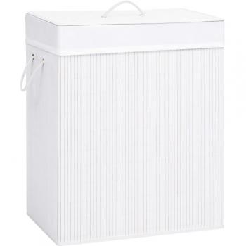 Bamboo Laundry Basket White 100 l Vidaxl
