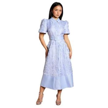 Coast Blue Short Sleeve Midi Dress – Petite, Size 12