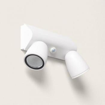Aplique Ledkia 12W exterior aluminio con sensor PIR, doble foco negro