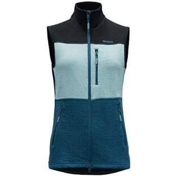 Devold Damen Isolationsweste, Thermoweste aus Schurwolle, Farbeblock Blau, Größe L