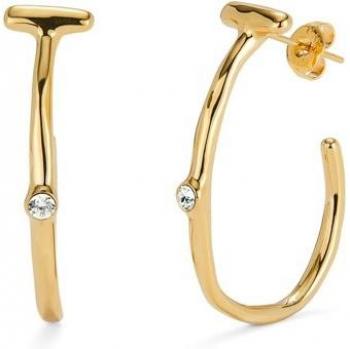UNOde50 White Topaz Gold Plated Hoops