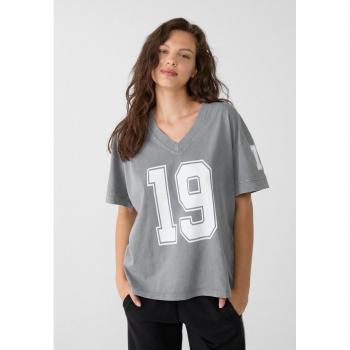 Stradivarius Relaxed Fit T-Shirt Faded Dark Grey XL