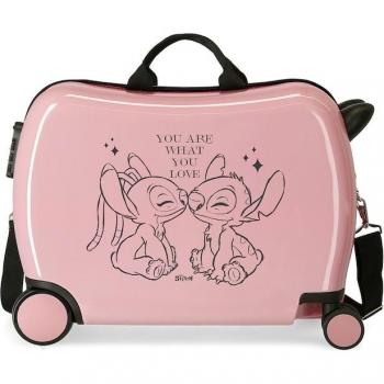 Maleta Disney Stitch You Love 38L Rosa con Ruote Multidirezionali