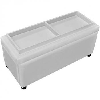 VidaXL Pure White Velvet Ottoman (synthetic)