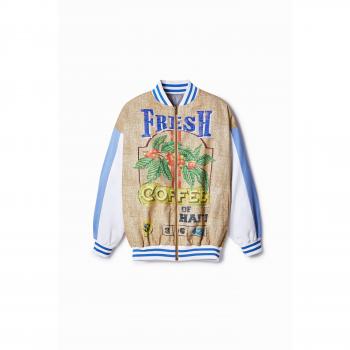 Bomber Stella Jean Marrón con Tejido Desigual M
