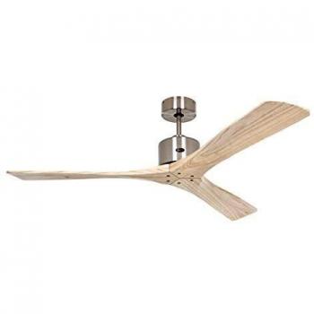 CasaFan Macau 132 BN-Nt Ceiling Fan in Light Natural Wood and Brushed Chrome
