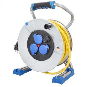 Schwabe Kabelrolle Metall mit USB – 50 m, 1,5 mm², IP44