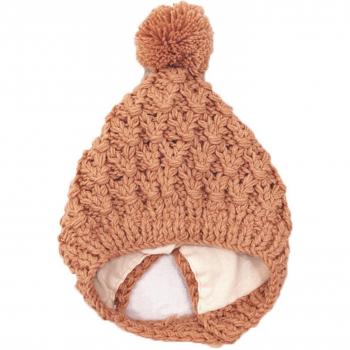 Windproof Baby Wool Cap, Thick Solid Color Hat for Kids, Available in Dusty Pink/Wine Red/Caramel/Beige/Khaki 3-24 Months