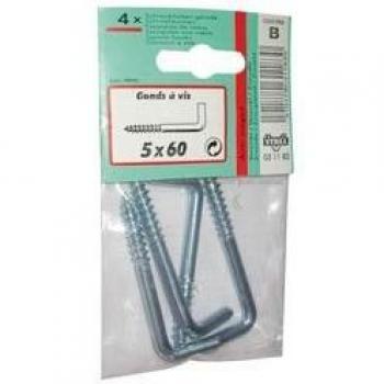 VYNEX Gond à vis zingué 6 mm x 80 mm SC X2
