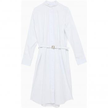 Fendi Women's Mandarin Collar Shirtdress in White
