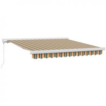 VidaXL 300×250 cm Green‑Yellow Metal & Fabric Retractable Shade