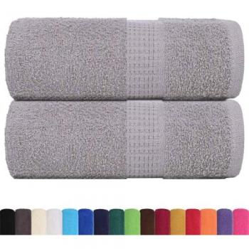 Serviettes d'invité 2 pcs 30x50 cm gris 360 g/m² 100% coton