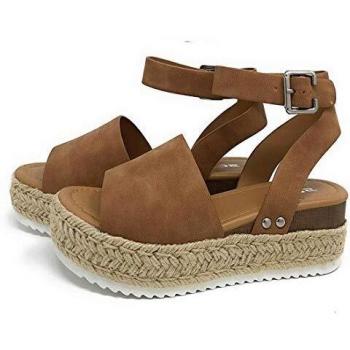 Pulchram Wedges Sandal Summer Espadrille for Women, Ankle Strap Open Toe Flatform Sandals