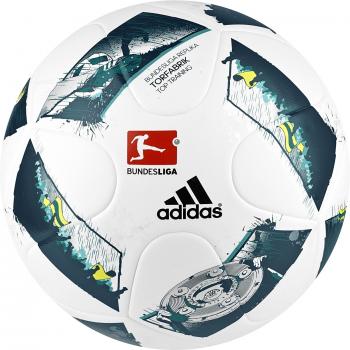 Adidas DFL Torfabrik Trainings-Liga Fussball – Weiß / Mineralgrün / Silber Metallic – Pantone Shock Yellow