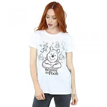 T-shirt féminin coton imprimé collage d’illustrations Winnie le ours