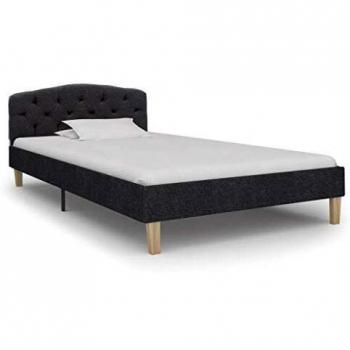 Lit adulte vidaXL en tissu gris foncé