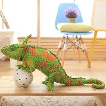 Peluchín Lagarto Camaleón: 80 cm, Colorido y Sofá