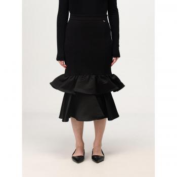 Gonna Longuette Actitude Twinset Raso Nero Taglia XS