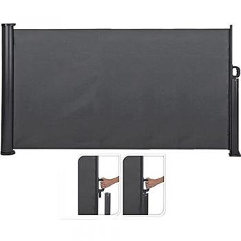 Terrassenwindschutz KOOPMAN – 3 m × 1,4 m – Aluminium – Dunkelgrau