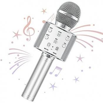 Wowstar Wireless Microphone, Karaoke Bluetooth Microphone for Kids, Portable Toy Karaoke Mic Speaker Machine, Home KTV Player Support Android & iOS Devices for Party Singing