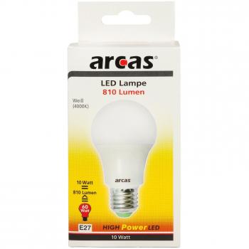 ARCAS Ampoule économique LED Arcas 10W (=60W) Blanc neutre E27 (810 Lumens)