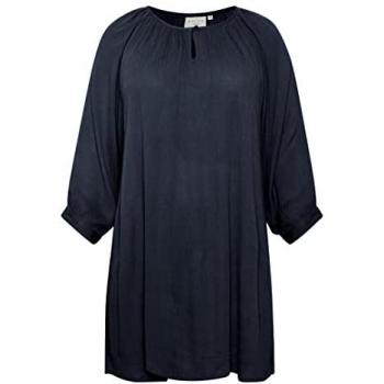 Kaffee‑Bluse in Ami‑Stil, 3/4‑Ärmeln, für Damen