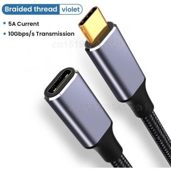 Cable 100 W USB‑C 10 Gbps – Extensión para Portátil