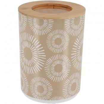 Poubelle PP 5 L à couvercle bambou – ethno spirales