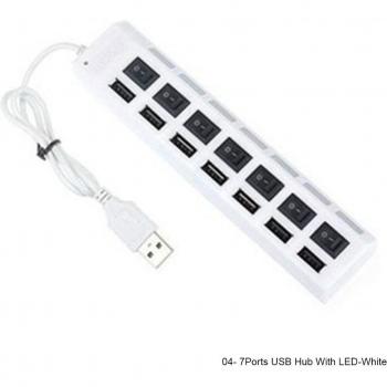 Multi-Port USB Hub 2.0 mit Schalter und Stromversorgung