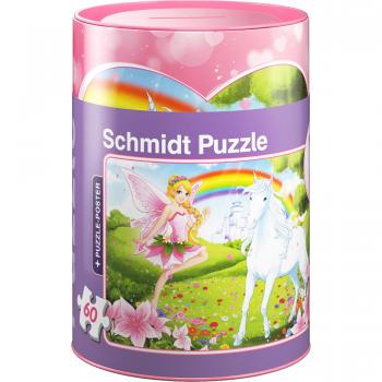 Schmidt Spiele 56915 – 60-Teilen-Einhorn-Puzzle in Spardose