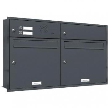 AL Wetterfester Wandbriefkasten 2 Fach RAL 7016