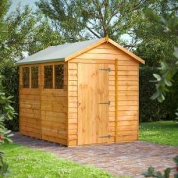 Power Sheds 8 x 6ft Apex Overlap Dip Treated Wooden Shed