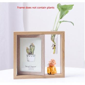 6-Inch Double-Sided Rotating Photo Frame, Wooden with 3D Cartoon Style