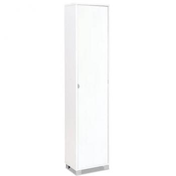 Colonna Bagno 1 Anta Bianco Fiammato con 4 Ripiani