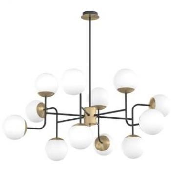 Clear Lampadario 1198-L12 12 Luci in Vetro Bianco