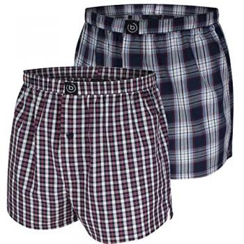 Boxershorts BUGATTI Web-Boxershorts Helsinki 2er Pack Gr. XL, blau, Herren, Obermaterial: 100% Baumwolle CO., Unterhosen
