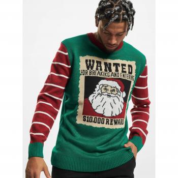 Urban Classics Wanted Christmas Sweater Weihnachtspullover grün weiß