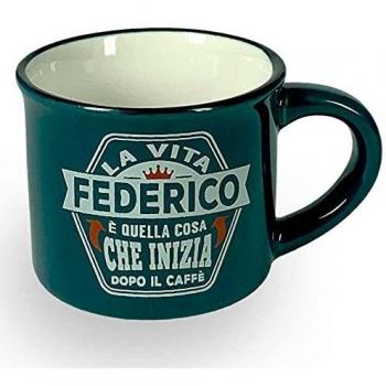 Tazzina caffè con nome Federico in gres porcellanato