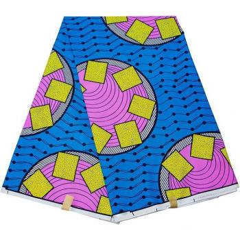 Poliéster Ankara Multicolor Tela con Cera 3/6 Yards