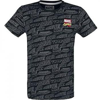 Top Uomo Marvel Nero, L, 100% Cotone Regular