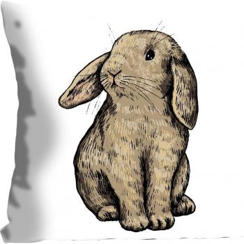 Eilert Dekokissen, brauner Hase, 40x40 cm
