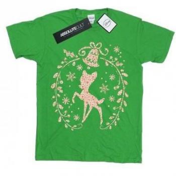 Maglietta di Natale Bambi per Bambini con Fiorellini