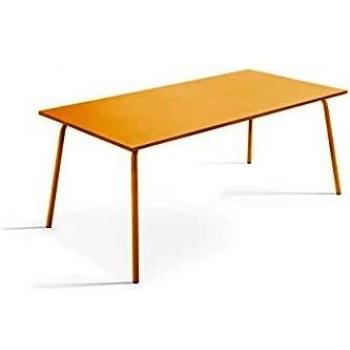 Tavolo rettangolare da giardino in metallo giallo