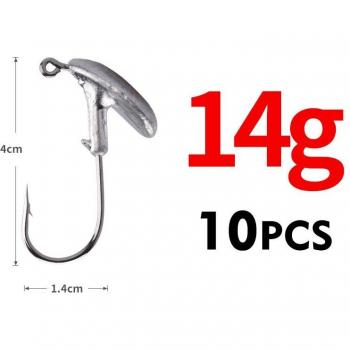 10 Stück Blut Slot Jig Köpfe für Angeln Haken 3,5g 5g 7g 10g 14g aus Kohlenstoffstahl