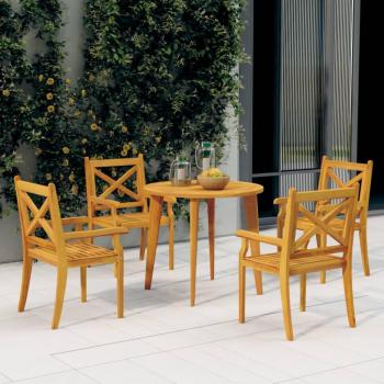 Mobilier d'extérieur vieXL 5 pièces – Ensemble table & chaises Acacia