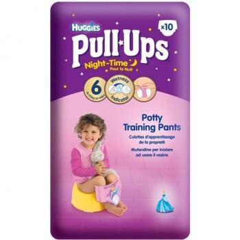 Huggies Pull Ups para Niñas Talla 6 Grande 16-23kg (Paquete de 10)