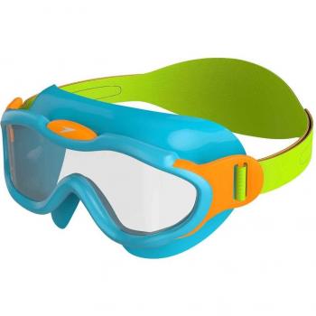 Speedo Hydrodynamische flexible Kinder Biofuse® Schwimmbrille Blau/Grün One Size