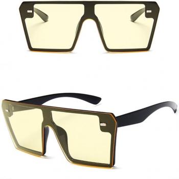 Fashionable One Piece Colorful Flat Top Sunglasses