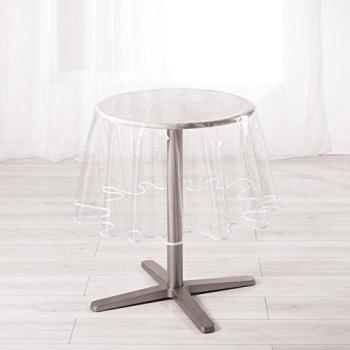 Nappe cristal ronde en PVC uni blanc 180 cm